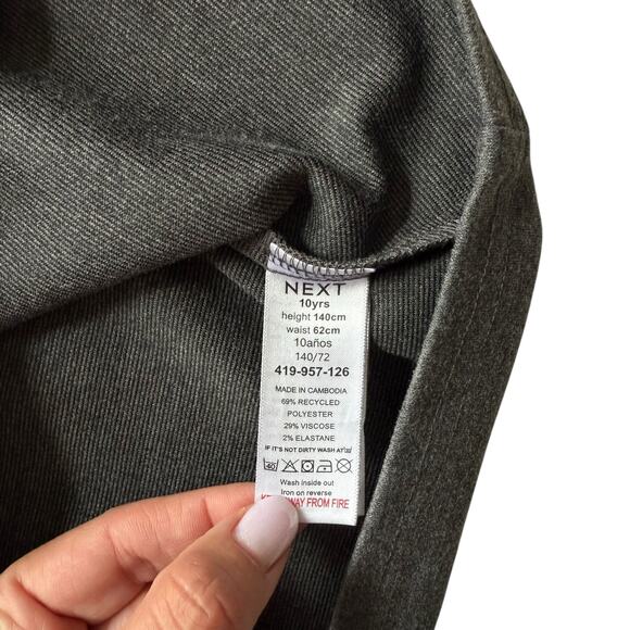NWOT Next School Gray Pinafore Dress Size 10y - Picture 6 of 6